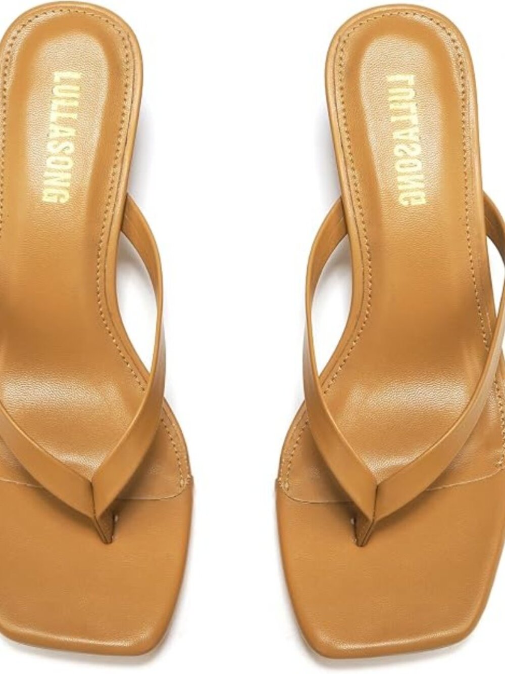 Women's Kitten Heels Sandals Square Open Toe Flip Flop Heels 1.8-2 Inch Heeled S